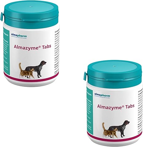 almapharm Almazyme Tabs, Double Pack, 2 x 125 Tabs, Supplementary Feed for Dogs and Cats, to Support Enzymatic Digestion, with Pancreatic Powder