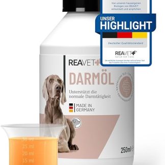 ReaVET Intestinal Oil for Dogs 250 ml I Digestion, Intestinal Flora I Secondary for Constipation and Digestive Problems, No Remedium and Laxans