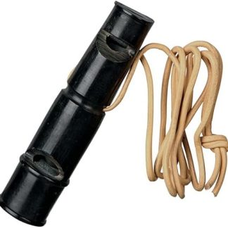 Schecker Buffalo Horn Whistle with Leather Strap with Whistle and Trill Tone Double Tone Whistle