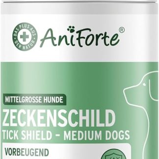 AniForte Tick Shield, Tick Protection for Medium Size Dogs (10 - 35 kg), Natural Tick Shield Through Skin Barrier, Anti-Tick Agent for Parasites, Prevention of Tick Bites, Tick Repellent Tablets, 60 Capsules
