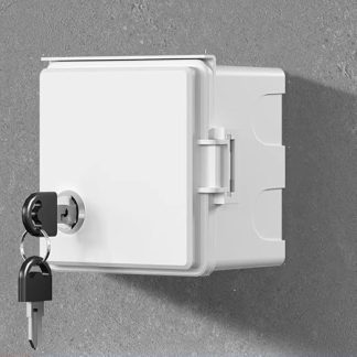 Waterproof Cable Box for Outdoor Use, Waterproof Outdoor Socket with Lock, Type 86, Weatherproof Extension Cable Covers, Protect Socket, Holiday Light (White)