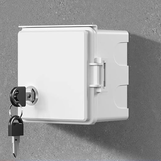 Waterproof Cable Box for Outdoor Use, Waterproof Outdoor Socket with Lock, Type 86, Weatherproof Extension Cable Covers, Protect Socket, Holiday Light (White)