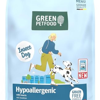 Green Petfood InsectDog Hypoallergenic (1 x 10 kg) Adult Premium Dry Food for Adult Allergic Dogs Grain-Free with Insect Protein Sustainable Dog Food (Pack of 1)