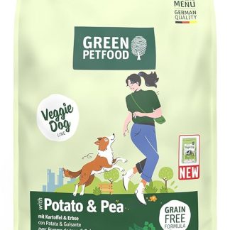 Green Petfood VeggieDog with Potato & Pea (1 x 10 kg) | Adult | Premium Dry Food for Adult Sensitive Dogs | Vegetarian & Wheat Free | with Delicious Sweet Potato | Pack of 1