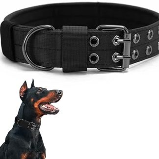 Tactical Dog Collar Military Dog Collar Adjustable Nylon Wide Training Collar and Durable Metal Buckle Collar for Medium Large Dogs