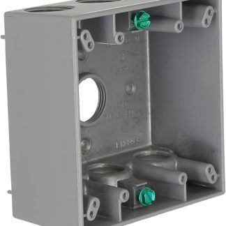 2 Way Weatherproof Box 3/4 Threaded Outlets Grey