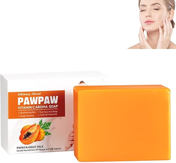 Handmade Soap from Goat Milk with Vitamin C and Papaya, Cleansing Papaya Soap, Brightening Soap, Exfoliating Soap Made of Goat Milk, Smooth, Clean Skin