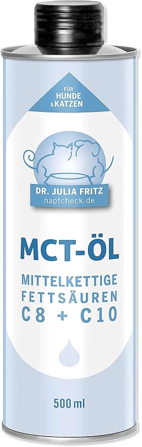 napfcheck MCT Oil - Medium Chain Fatty Acids C8 and C10 - for Dogs and Cats - 500 ml