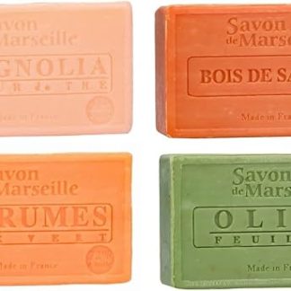 Marseille Soap 4 x 100 g in Fragrances Magnolia Sandalwood Citrus Olives