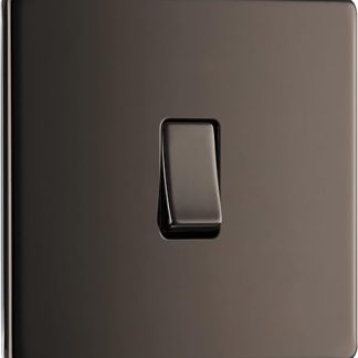 BG Nexus Screwless Flatplate FBN12 Light Switch 1 Gang 2 Way 10 Amp (Black Nickel)