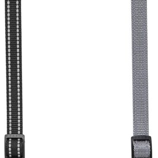 Cobee Dog Collar Clips, Pack of 2 Reflective Nylon Safety Adjustable Pet Dog Collar, Harness Connector, Double-Sided Safety Clasp Clip for Dogs, Puppies (Black, Grey)