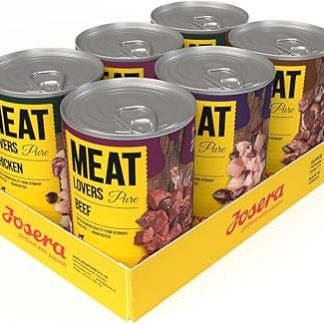 Josera Meat Lovers Pure Multipack Wet Food for Dogs High Meat Content Grain Free Complete Food 6 x 400 g