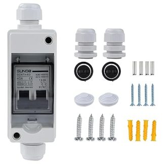 Jadeshay DC Circuit Breaker, Photovoltaic DC Isolator Switch, PV System, 1 String Combiner Box, Miniature Circuit Breaker, Waterproof PV Circuit Breaker for PV Solar Panel System (30A)