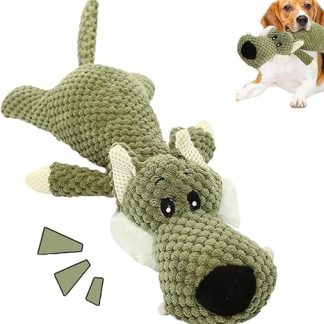 SKIPTHYBER Wolf Dog Toy, Indestructible Dog Toy, Plush Toy for Dogs, Squeaky Toy, Dog Toy, Cuddly Toy, Anti-Stress Toy for Calming and Entertainment