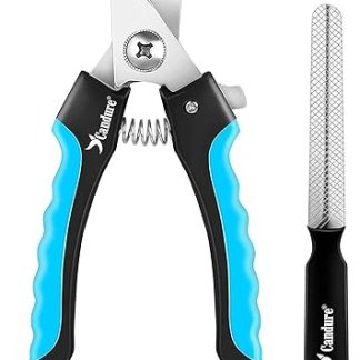 Candure Professional Nail Scissors for Dogs and Cats with Nail File, Stainless Steel Nail Clippers, High-Quality Claw Care, Cutter for Pets, Large Nail Clippers with Safety Protection