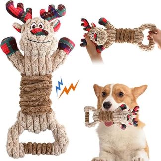 Gobesty Indestructible Dog Toy, Large Dog Christmas Plush Dog Toy, Puppy, Chew Toy, Dog, Interactive Dog Toy, Squeaky, Cuddly Toy for Dogs for Relieves Boredom