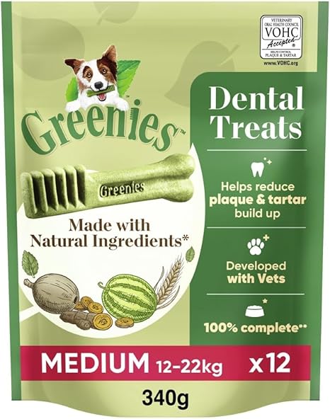 Greenies Dental Treats Original Dental Care Snacks Dog Treats for Daily Teeth Cleaning, Medium