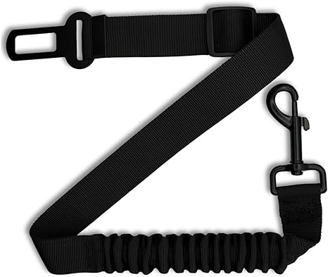 EASERIA Dog Seat Belt for Car, Premium Dog Seat Belt, Elastic Dog Seat Belt with Back Absorption, Adjustable Length 54-72 - 90 cm, for Small and Medium Dogs and All Car Types, Black