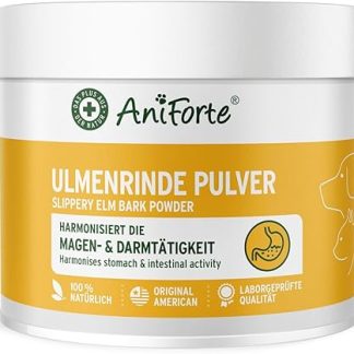 AniForte American Elm Bark Powder 100 g Slippery Elm Bark Powder Natural Product for Dogs and Cats, Wellbeing Gastrointestinal Tract, Support Intestinal Flora, Vitamin Support, Natural Pure