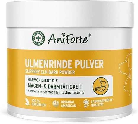 AniForte American Elm Bark Powder 100 g Slippery Elm Bark Powder Natural Product for Dogs and Cats, Wellbeing Gastrointestinal Tract, Support Intestinal Flora, Vitamin Support, Natural Pure