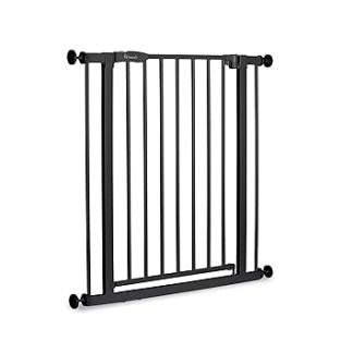 hauck Open N Stop 2, Black - Child Safety Gate Dog Gate, Adjustable Width 75-80 cm, 77 cm High, Double-Sided One-Hand Opening, No Drilling, for Indoor Use