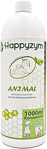 Happyzym Enzyme Cleaner Odour Remover and Stain Remover Against Cat Urine, Dog Urine and Animal Odours for Household, Commercial - 1 Litre Concentrate