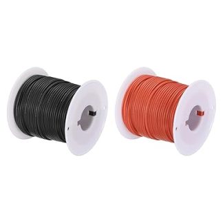 sourcing map 24AWG Electric Wire 0.21 mm² Battery Electric Cable Leads 30 m per Roll Stranded Wire Cable Galvanised Copper Cable Silicone Cable Jumper Wire for DIY Models Connection, Black/Red