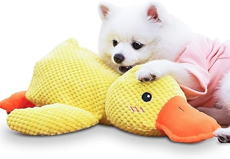 Frundoo Antistress Duck Dog, 2026 Dog Toy Duck, Squeaky Plush Toy, Interactive Toy for Dogs, Plush Sound Toy for Dogs, M