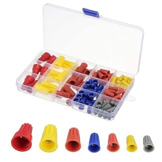 Electrical Wire Connector Cap Screw Terminals Twist Electrical Nut Spring Cap Assortment Kit Set P1~P6 Pack of 102