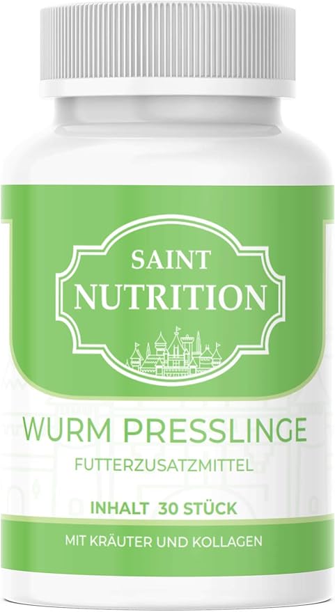 Saint Nutrition Deworming Pellets - Treatment for Animals Such as Cats, Dogs, Rabbits and Poultry - Before, During and After Infestation - Natural Remedy for Stomach and Intestines in Case of Worm Infestation