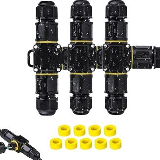 Cable Connector Waterproof 3 Way, IP68 Cable Connector 3-Pin for Diameter 8-11 mm, Waterproof Cable Connection for Cable Installation Outdoor and on Construction Sites (3)