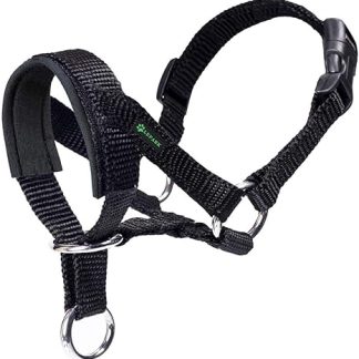 ILEPARK Dog Halter with Padded Fabric, Halter Collar for Dogs, Adjustable and Prevents Pulling