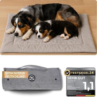 Abby&Ivy Dog Blanket for On the Go 90 x 70 cm Foldable, Washable, Non-Slip Blanket for Small and Medium Dogs - Lightweight, Robust, Easy Care & Insulating, Ideal Resie Blanket, Car and Outdoor Blanket