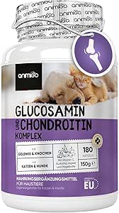 Glucosamine Chondroitin Complex - 180 Capsules - Cartilage Building, Joints & Bones - Joint Capsules Dogs & Cats - With Turmeric, Ginger, Vitamin C - Alternative to Joint Tablets, Green-lipped Mussel