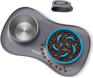 MateeyLife Dog Bowls Stainless Steel Slow Feeder