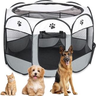 Puppy Run Foldable Playpen Dog Cat Portable Puppy Playpen Dog Box Foldable Cat Enclosure Waterproof Oxford Cloth Playpen Dog Cat Cage Dog Cage for Cats, Dogs, Rabbits