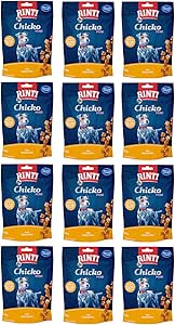 Rinti Chicko Mini Cheese Cube with Chicken, Pack of 12, 12 x 80 g, Prepared from Fresh Chicken Breast Fillet, Gently Air Dried, Resealable, Without Soy and Meat Meal