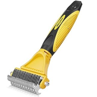 morpilot Pet Grooming Dematting Comb Tool Kit - Double Sided Blade Rake Comb, Pet Grooming Comb - Removes Loose Undercoat, Knots, Mats and Tangled Hair