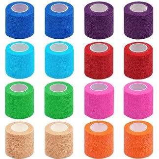 Clooflar Self-Adhesive Bandage, 16 Rolls 5 cm x 4.5 m, Elastic Bandage Material, Self-Adhesive Bandage, Fixation Bandage, Adhesive Bandage for Sports and First Aid Vet Wrap Dogs, Horses