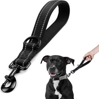 Mezrkuwr Strong Short Dog Lead, Heavy Duty Traffic Lead for Dogs, Dog Training Control, Reflective Leashes for Medium and Large Dogs