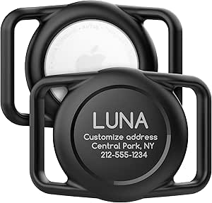 Personalized Dog Collar Holder for AirTag, Upgraded Waterproof Silicone Protective Cover, Name Driven for Dogs
