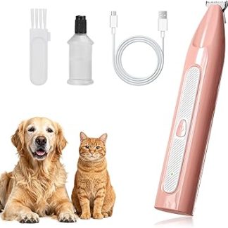 Dog Paw Trimmer with LED Light, Rechargeable & Wireless, Precision Trimmer for Paws, Eyes & Ears - Quiet Pet Hair Trimmer for Dogs & Cats, Includes USB Cable & Accessories