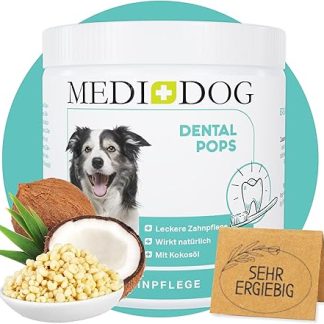 MEDIDOG Dental Pops - 250 g - Natural Dental Care for Dogs - Against Mouth Odour - Teeth Cleaning Without Chemicals