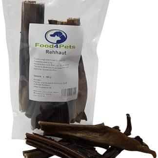 Food4Pets Rehhaut Dog Treats 200 g - Natural Chew Snack for Dogs, Grain-Free, Monoprotein, Long Chewing Time, Ideal for Sensitive Dogs and Allergy Sufferers
