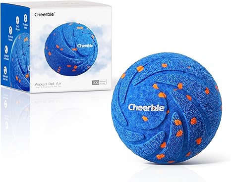 Cheerble Interactive Dog Ball - Wicked Ball Air Self Moving Dog Ball, Intelligent Interactive Dog Toy with 3 Play Modes, Birthday Gift with LED Lights - Blue