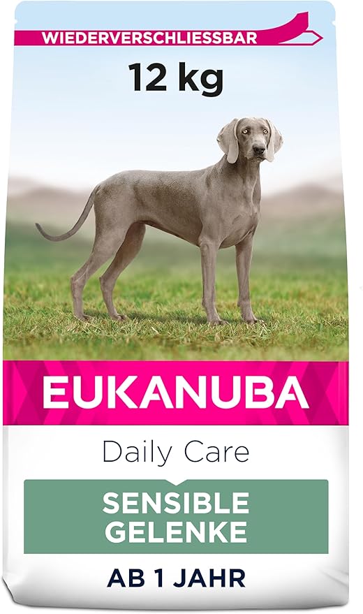Eukanuba Daily Care Sensitive Joints Dog Food - Dry Food for Dogs with Joint Discomfort - Special Food Suitable for All Adult Breeds, 12 kg