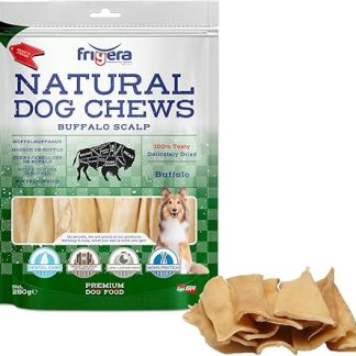 Frigera Buffalo Scalp 250 g - Natural, Protein-Rich Treats for Dogs, Gluten and Grain-Free, High-Quality Dog Snacks without Additives