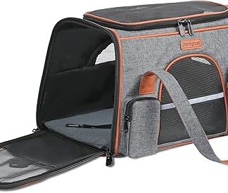Demigreat Foldable Transport Bag for Cats Dogs up to 7 kg, Breathable Transport Box for Medium Small Dogs Cats Dog Carrier Cat Carrier
