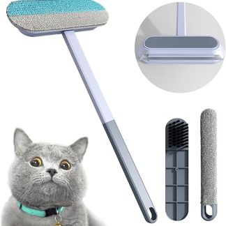 Maisly Pet Hair Remover 4 in 1 Lint Brush Set with Extension Rod, Dog and Cat Hair Remover, Reusable Lint Brush Instead of Lint Roller for Sofas, Carpets, Scratching Posts and Clothes
