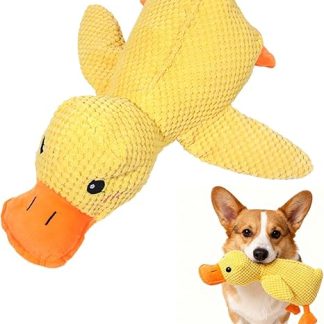 Anti-Stress Duck for Dogs, Squeaky Duck Dog Toy Dog Plush Puppy Toy Dog Cuddly Toy Squeaky Indestructible Soft Small Yellow Ducks Dogs Toys for Puppy Squeaky Plush Toy